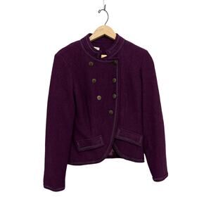 Virginia Taylor Jacket Womens Small Purple Boiled Wool Military‎ Academia Prep